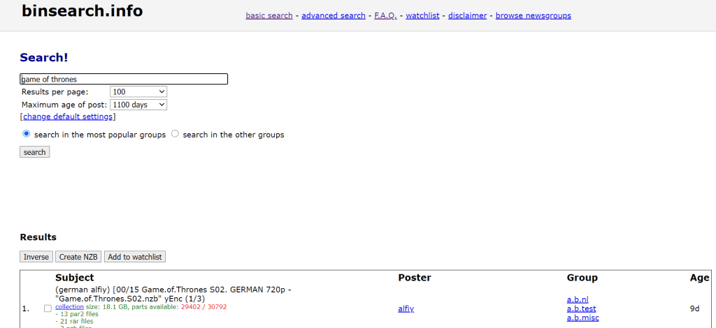 Binsearch: One of the best NZB Search Engines