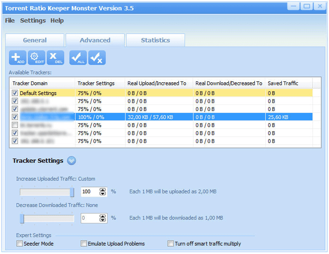 Configure Download and Upload Speed Limits to increase Torrent Tracker Ratio